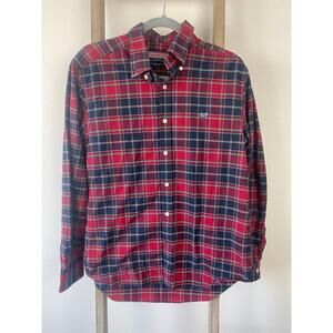 Vineyard Vines Collegiate 100% Cotton LongSleeve Button Down Red and Blue Plaid